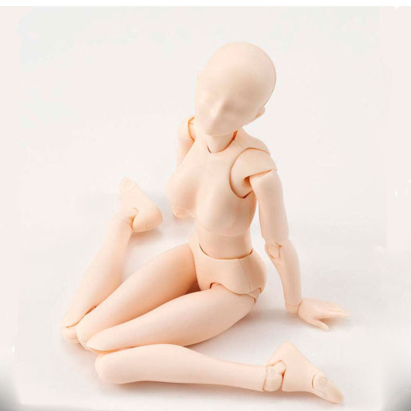 14cm Artist Art Painting Anime Figure SHF Sketch Draw Male Female Movable Body Chan Joint Action Figure Toy Model Draw Mannequin