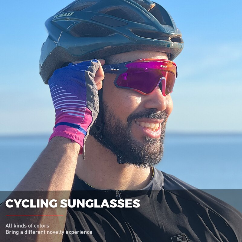 SCVCN Photochromic Bicycle Glasses Men’s Women Sports Runing Cycling Sunglasses UV400 Fishing Eyewear Mtb Bike Bicycle Goggles