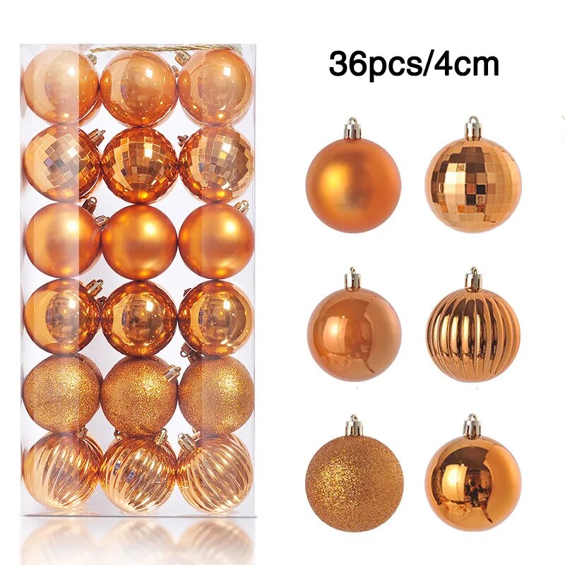 24/36pcs Christmas Balls Christmas Tree Ornament Hanging Pendent Xmas Decoration 2023 Christmas Ornaments Navidad 2024