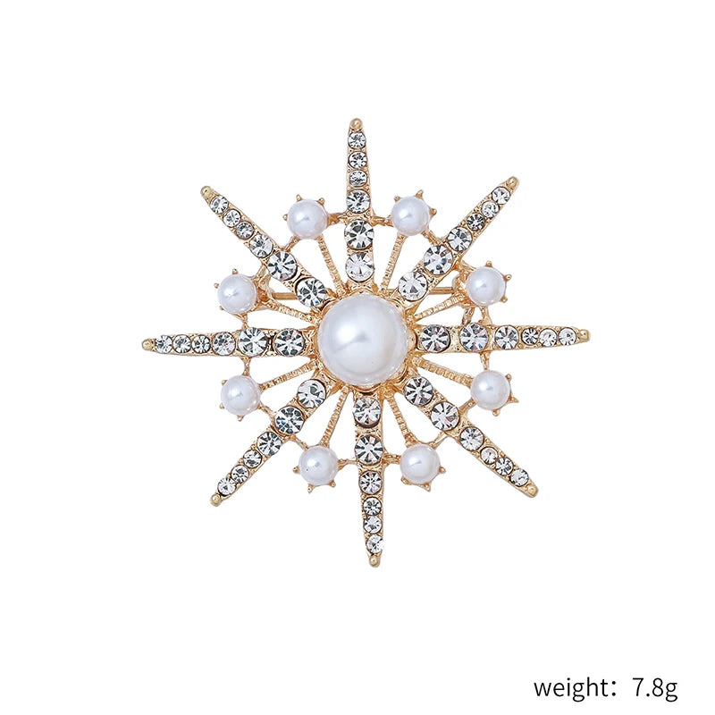Factory Directly Crystal Diamante and Imitation Pearls Flower Jewelry Brooch Pins DIY Wedding Bouquets Брошь Декор
