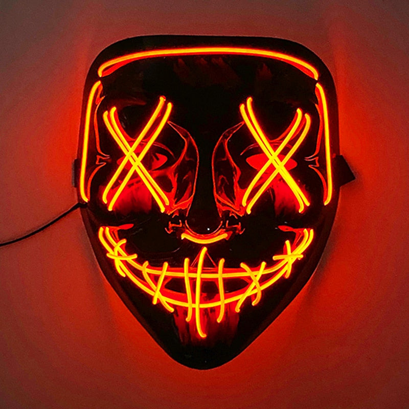 Halloween Carnival Party Costume Decoration Luminous LED Mask Halloween Mask LED Maske Light Up Party Masks for Glow Party