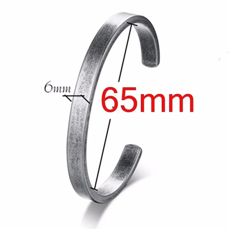 Solid Golden Flat 6mm 8mm Cuff Bangles for Men Bracelet Brackelts Brazalet Bileklik Braslet