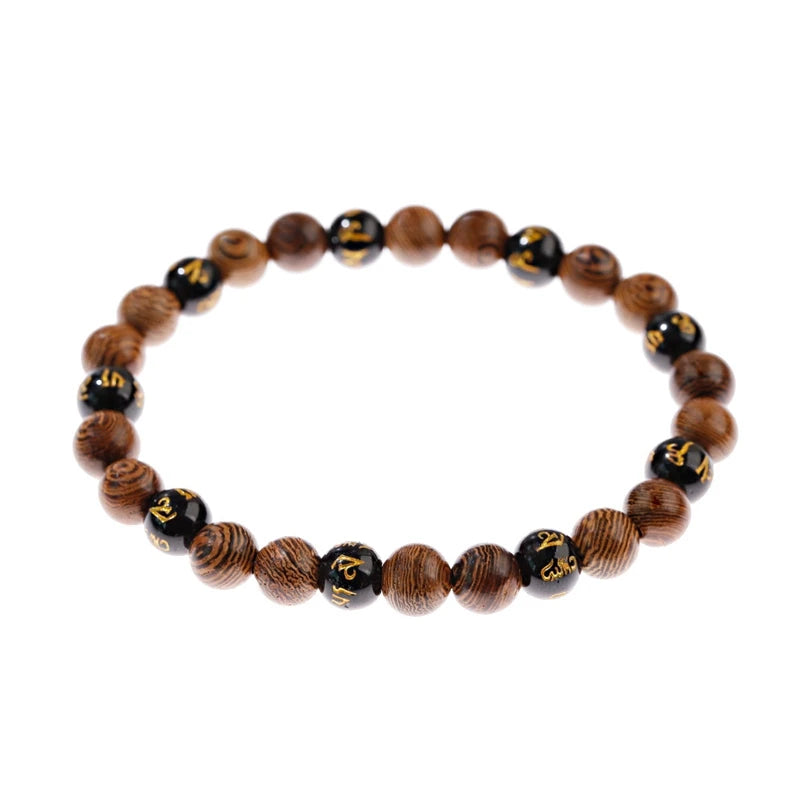 Buddhism Yoga Balance Bracelet Men Bileklik Black Matte Natural Stone Beads Bracelet for Women Braclet Jewelry AB216