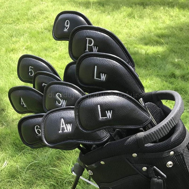 9/10/12Pcs Portable PU Golf Club Iron Head Covers Protector Golfs Head Cover Set D11 19 Dropship