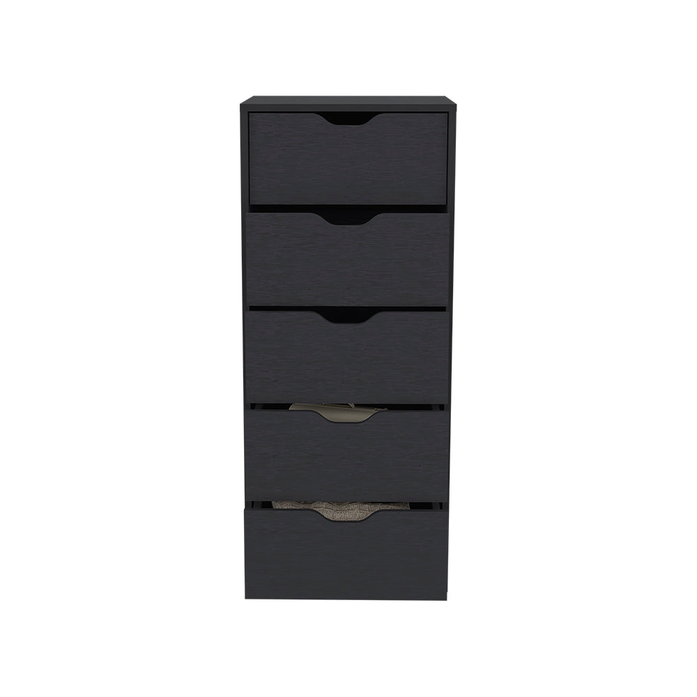 Kamran Dresser, Five Drawer Narrows -Black