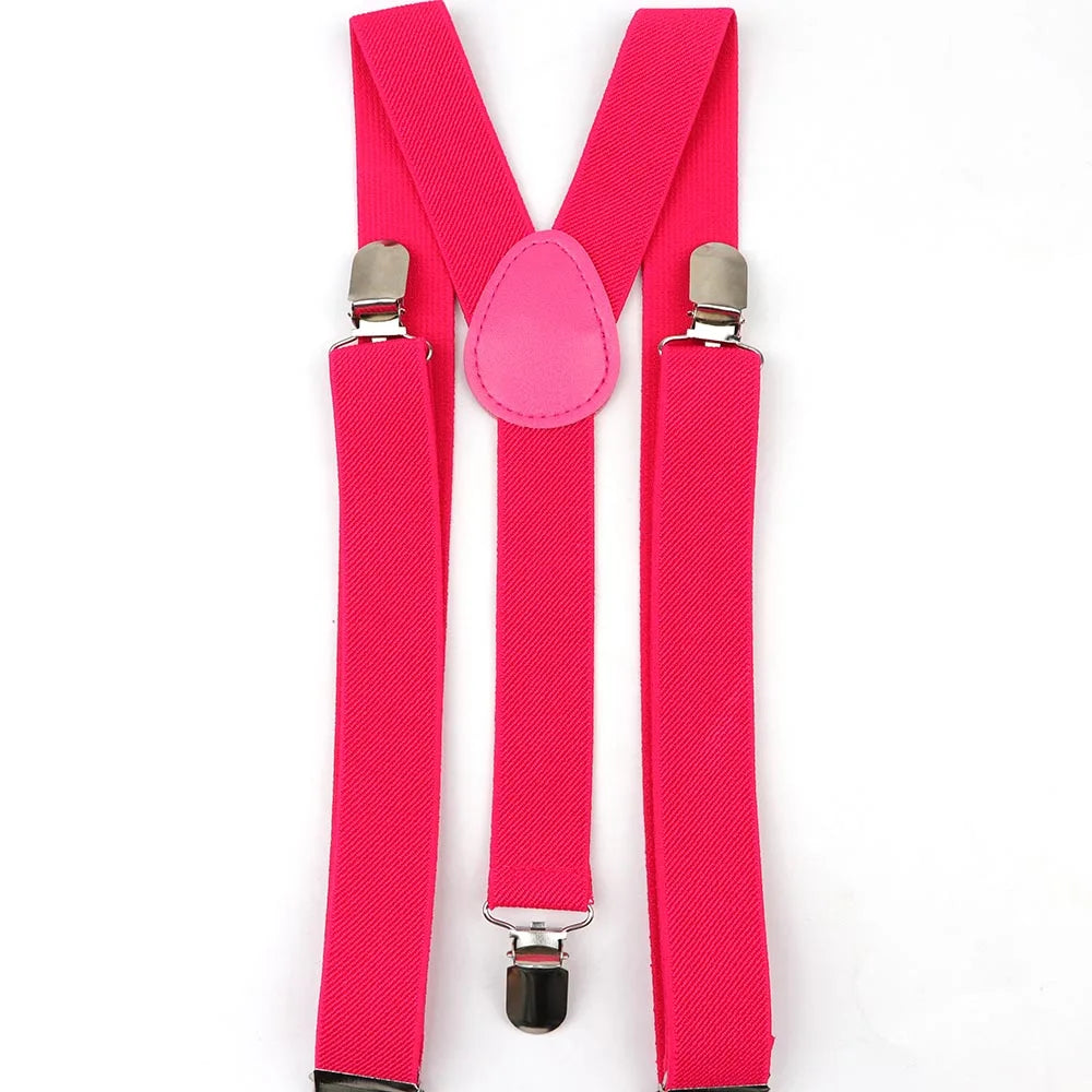 Solid Color Man's Belt Men Women Suspenders Polyester Y-Back Braces Adjustable Elastic