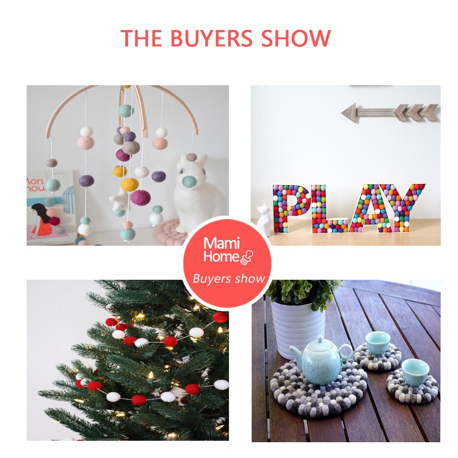25pc Wool Balls Coloiful Beads Christmas DIY Crafts Baby Nursing Accseeories Decor Room Felt Wool Soft Making Baby Bed