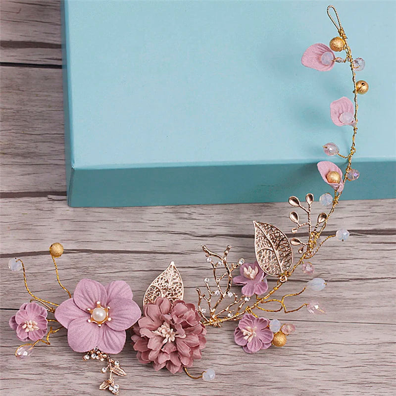Rhinestone Crystal Headbands Wedding Hair Accessories Bridal Pearl Headband Pearl Hair Band Handmade Bridal Head Jewelry
