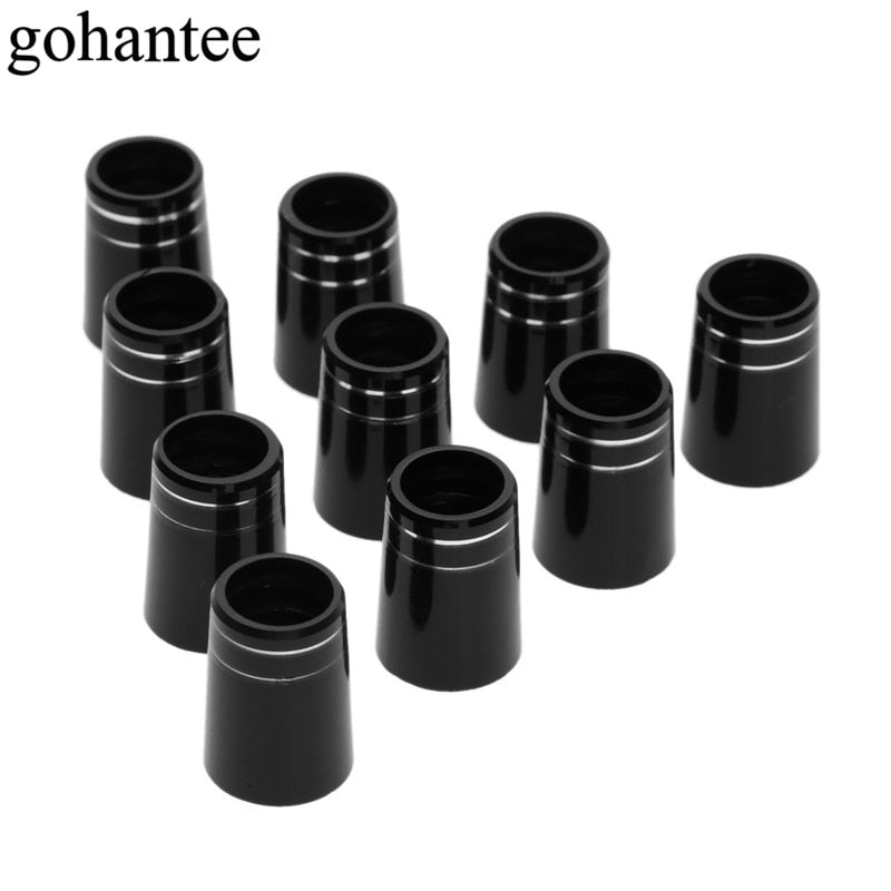 10 Pcs Black Golf Ferrules Plastic Golf Club Heads Replacement Fit 0.350 or 0.370 Tip Irons Shaft 8.9X16X13.4mm/ 9.5X19X13.6mm