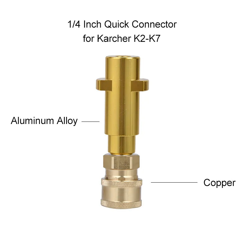 Pressure Washer Gun Adapter for Karcher K Series to 1/4'' Inch Quick Connect Fitting With Power Washer Spray Nozzle Tips