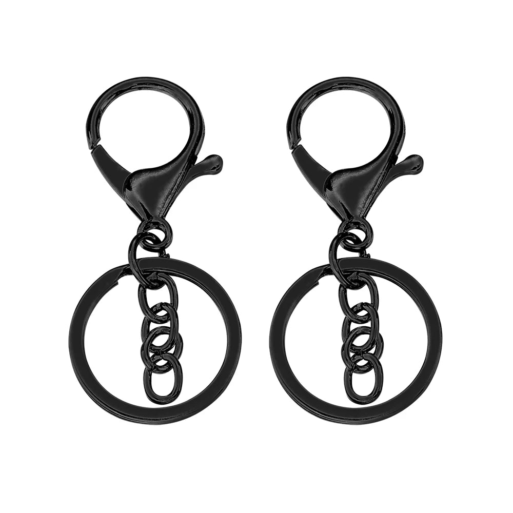 Louleur Key Chain Key Ring Keychain Bronze Rhodium Gold Color 28mm Long Round Split Keyrings DIY Jewelry Making