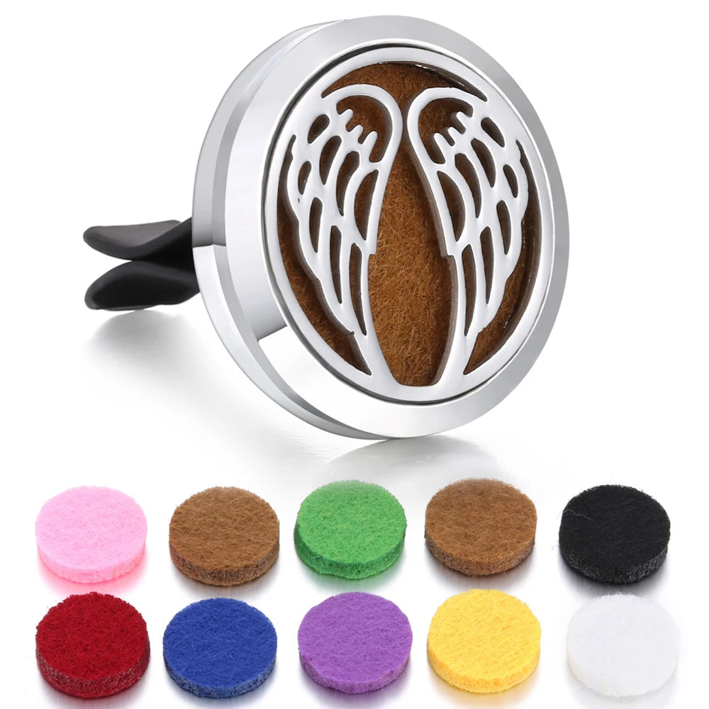 Aromatherapy Jewelry Car Perfume Diffuser Clip 30mm Flower Tree of Life Perfume Essential Oil Diffuser Locket Pendant Necklace