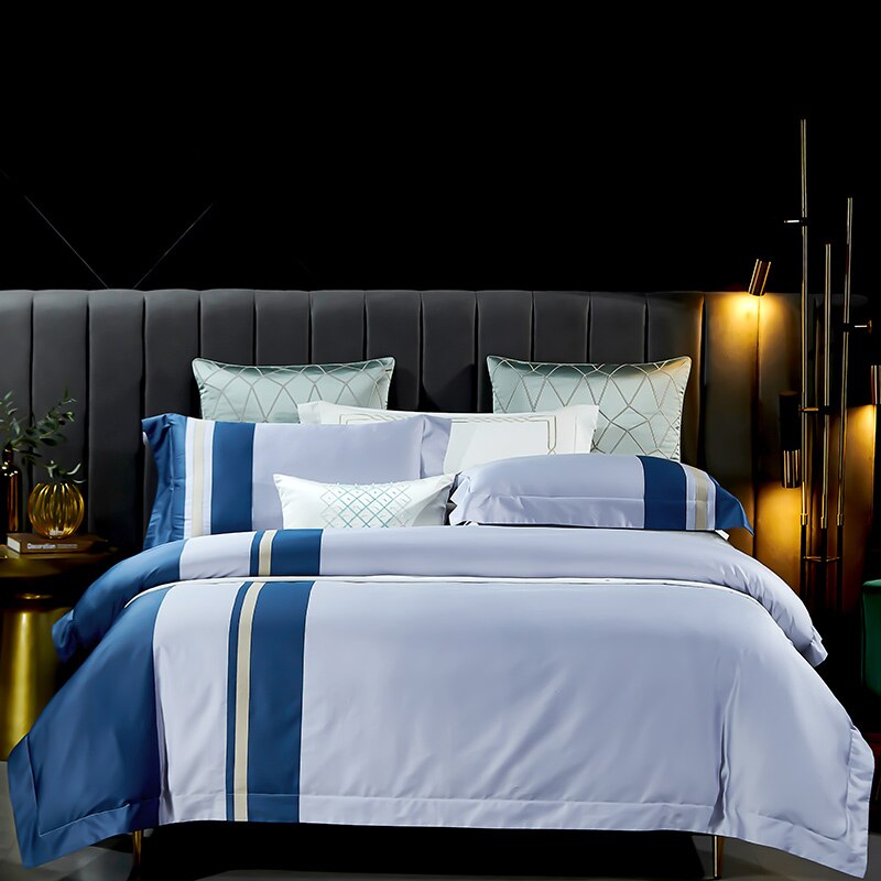 New 1000TC Egyptian Cotton Bedding Sets Queen King Size Bed Duvet Cover Flat /Fitted Sheet Linen Set Pillowcase 4pcs Bed Set