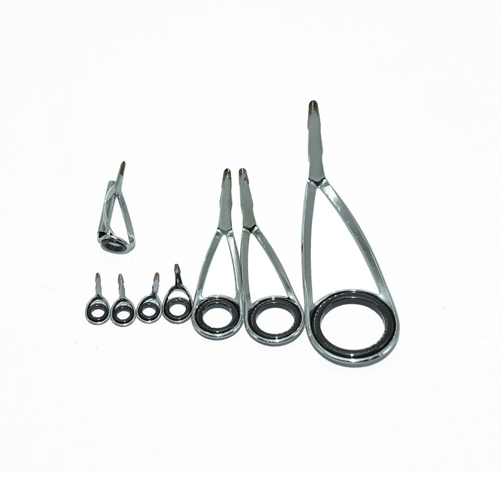 8pcs/Kit KLH Bracket Stainless Steel Guide Ring for UL-L-ML-M-MH-H Power Spinning Fishing Rod Repair Refit Assembly DIY