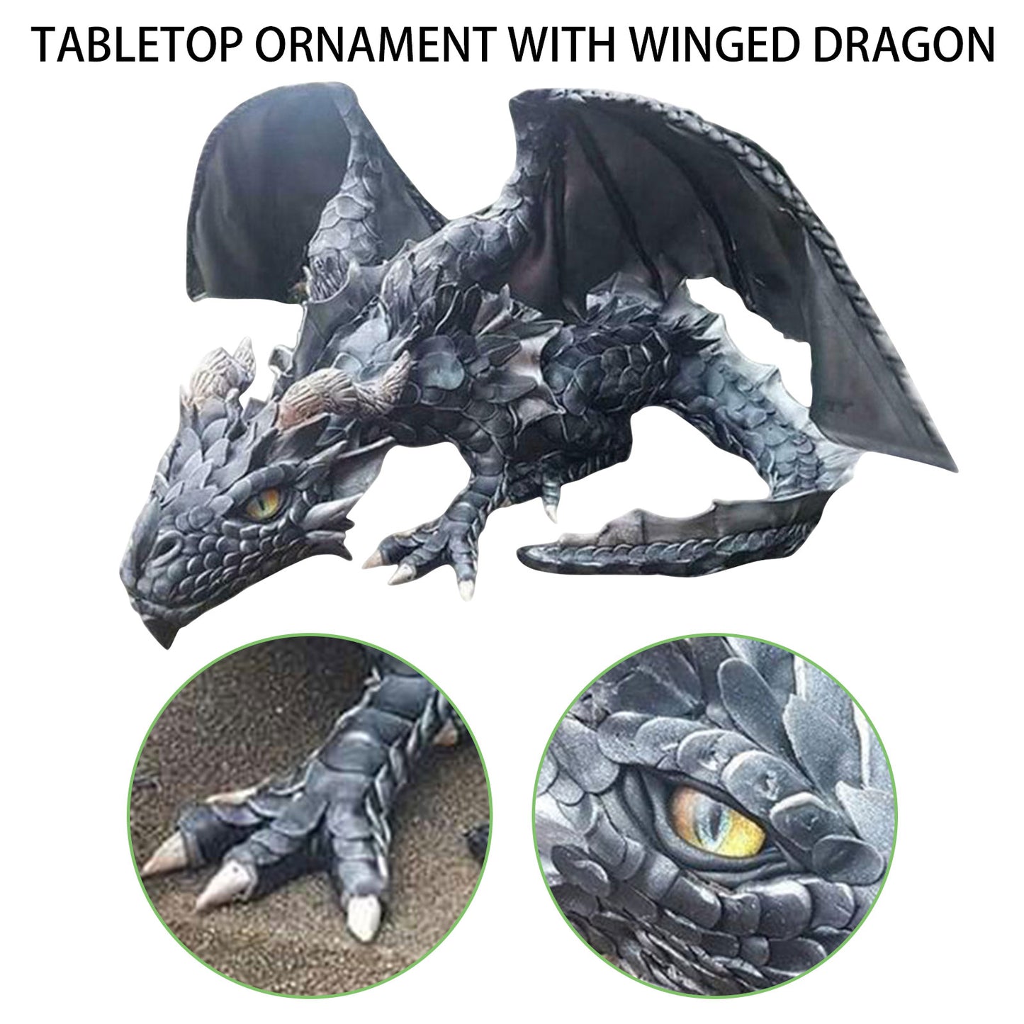 Garden Big Squatting Dragon Sculpture Guardian Statue Garden Dragon Sculpture Halloween Outdoor Gothic Decor