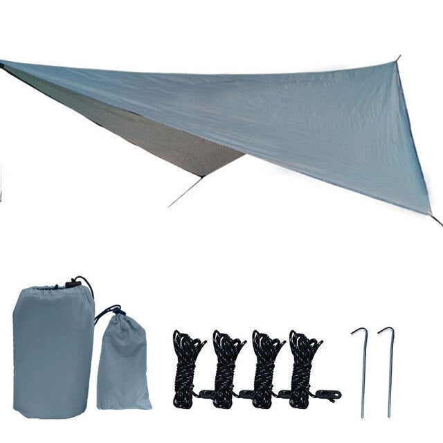Rhombus Waterproof Tarp Tent Shade Outdoor Camping Hammock Rain Fly UV Garden Awning Canopy Sunshade Ultralight 360x290cm