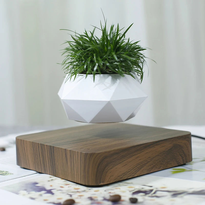 Levitating Air Bonsai Pot Rotation Planters Magnetic Levitation Suspension Flower Floating Pot Potted Plant Desk Decor