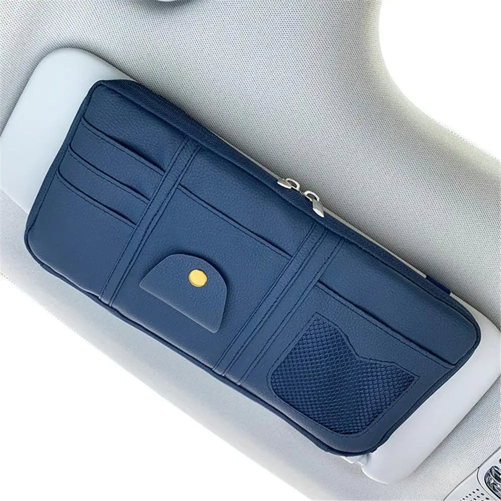 Car Styling Sun Visor Organizer Multifunctional Visor Storage Bag Sunglasses Holder Card Ticket Organizer Pouch Car Accessories