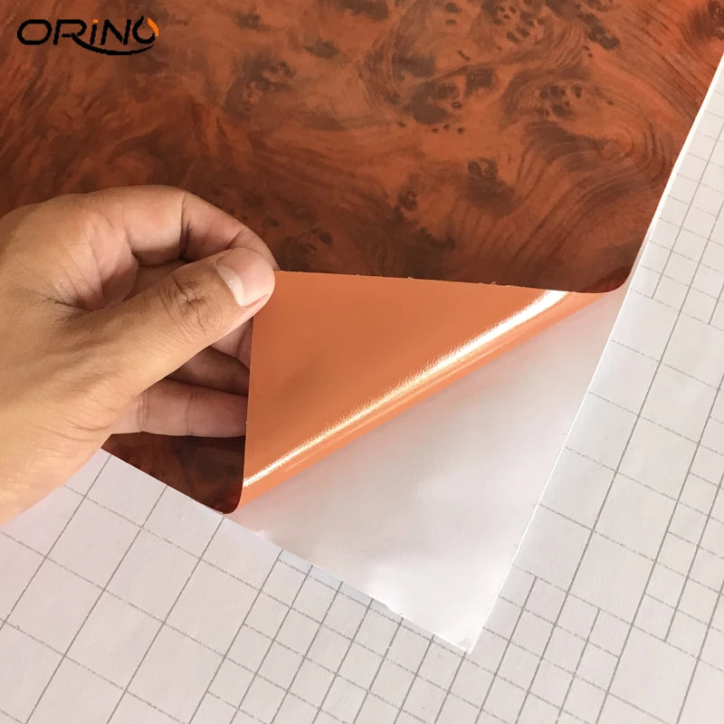 High Glossy Wood Grain Car Interior DIY Vinyl Sticker Decal Wrap Film Size 10/20/30/40/50cmx152cm