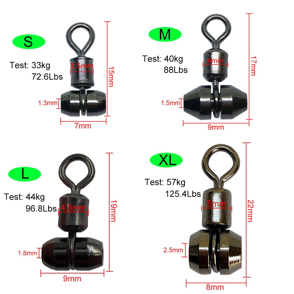 10/20-Pieces New Fishing Swivels 3-Way Swivel S/M/L/Xl Stainless Steel Fishing Connector Swivel Hook for Feeder Carp Fishing