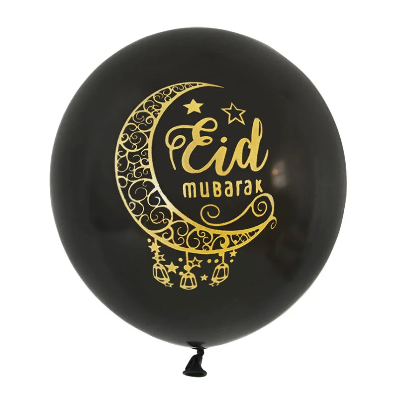 10Pcs Eid Mubarak Latex Balloon Ramadan Kareem Decoration Air Globos Ramadan Mubarak Muslim Islamic Festival Party Supplies 2024