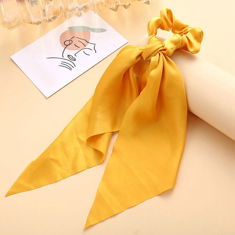 Santa Claus Bows Hair Scrunchies Long Ribbon Ponytail Scarf Hair Tie Women Girls Elastic Hair Bands Christmas Hair Accessories
