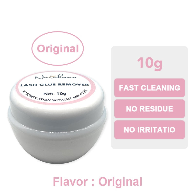 NATUHANA 10g/15g Grafting Eyelash Extension Glue Cream Remover Non-Irritating Plant Lashes Gel Remover Adhesive for Makeup Tools
