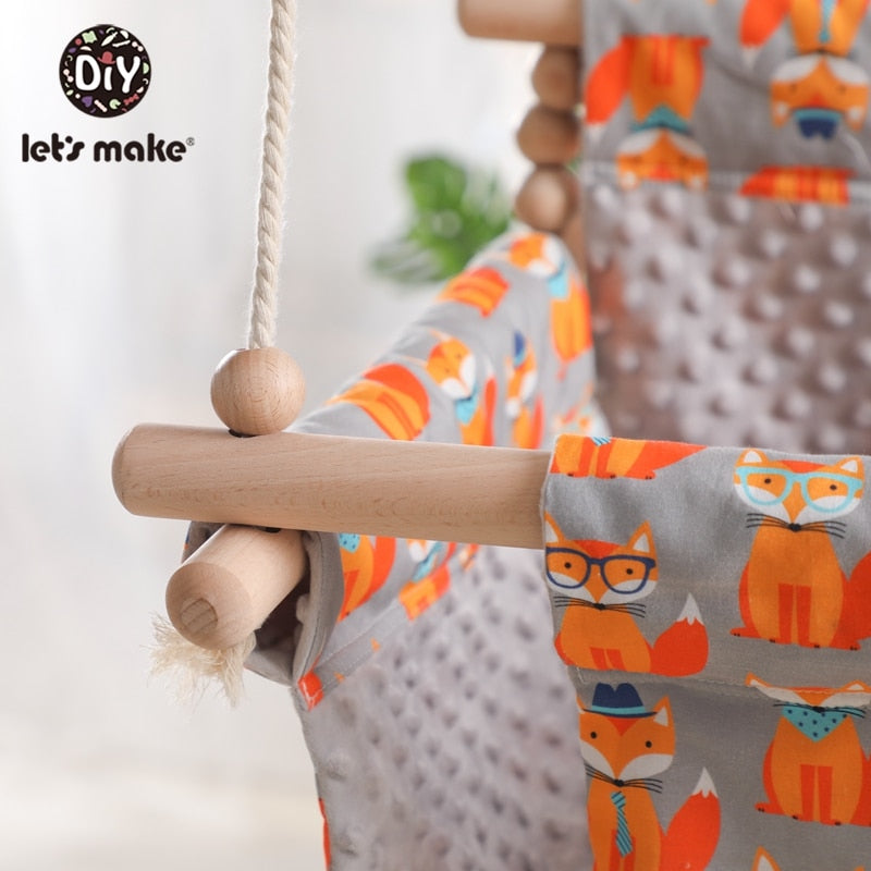 Let'S Make Cotton Baby Swing Chair Hanging Wood Children Kindergarten Toy Outside Indoor Beach Basket Swinging Chair Baby Toy