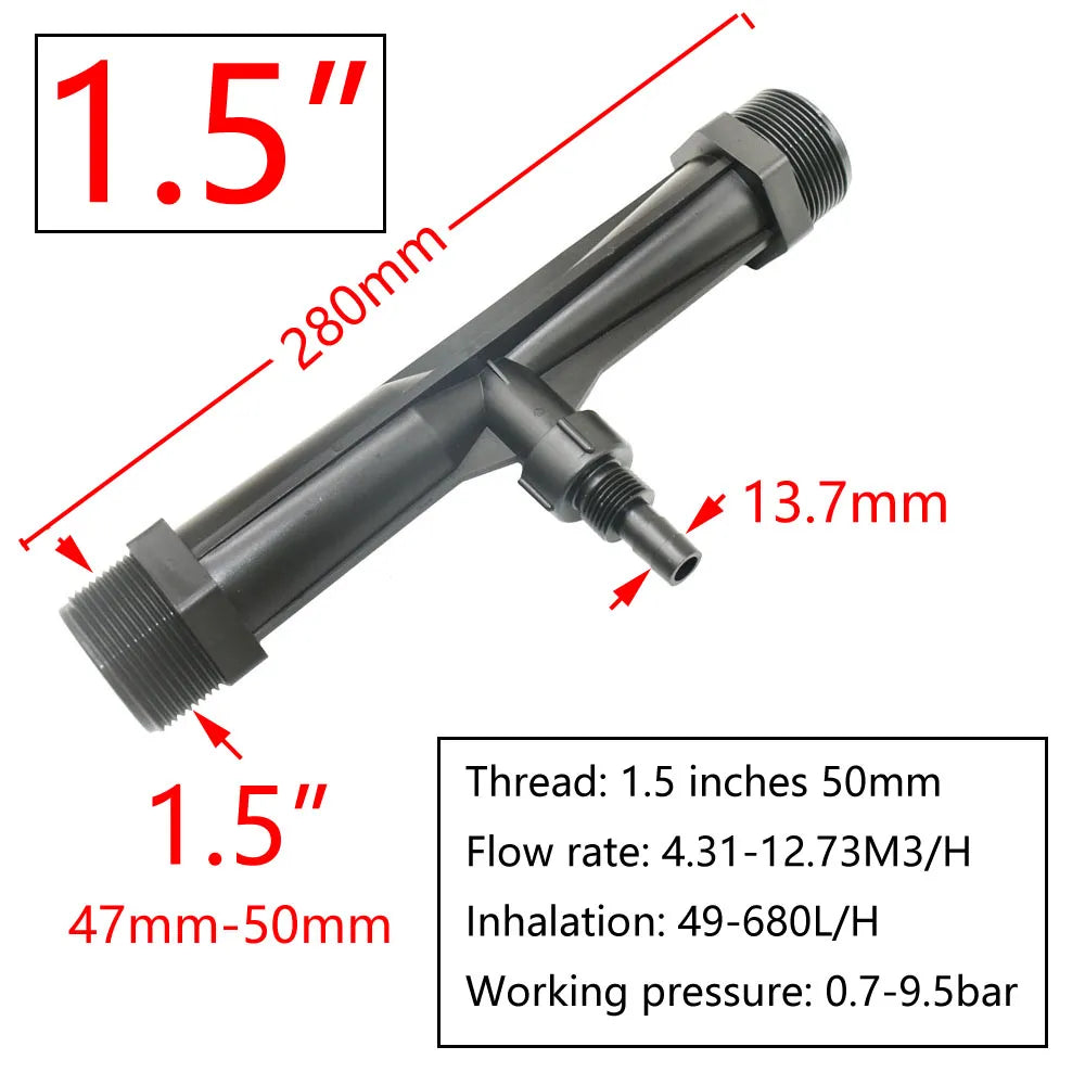 Irrigation Venturi Fertilizer Injector Male 3/4 1/2 1" 1.5" Automatic Fertilizer Kit Irrigation Venturi Mixer Injectors 1pcs