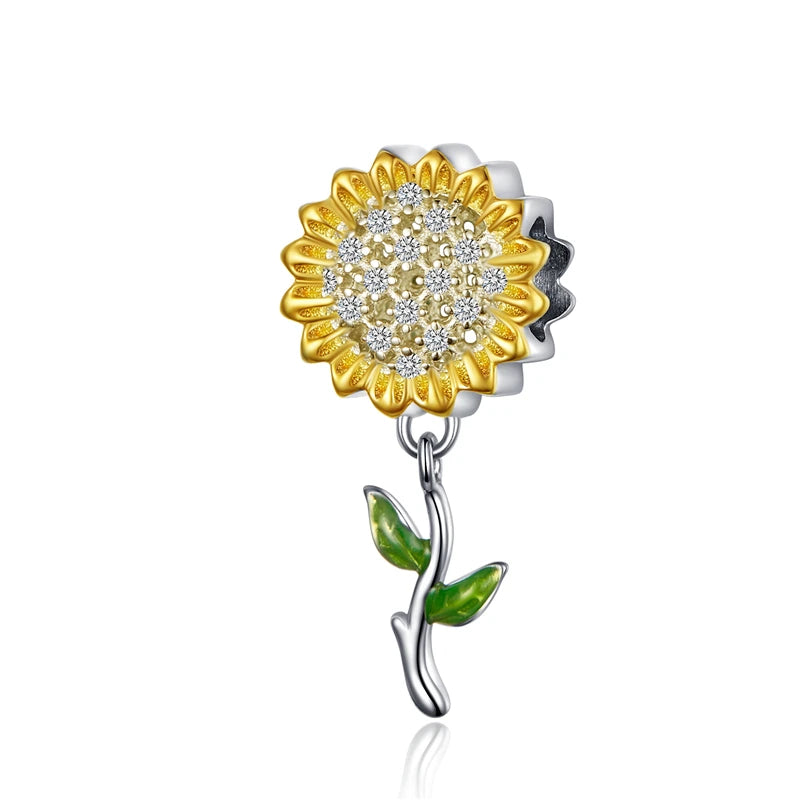 BISAER 925 Sterling Silver Couple Girl Boy Pendant Charm Pineapple Strawberry Dessert Beads for Women Bracelet DIY Fine Jewelry