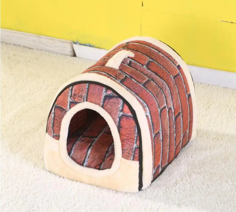 Large Pet Dog Bed Cat House Cave Comfortable Print Stars Kennel Mat for Pet Puppy Winter Summer Foldable Cat Bed Pet Supply