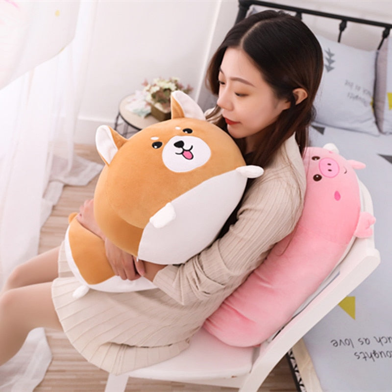 Soft Animal Cartoon Pillow Cushion Cute Fat Dog Cat Totoro Penguin Pig Plush Toy Stuffed Lovely Kids Birthday