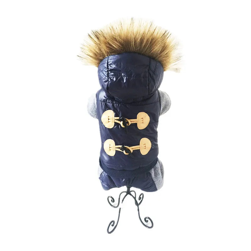 New Thickening Warm Jacket Winter Dog Clothes Pet Coat Clothing Hooded Jumpsuit Warm Clothes for Dogs