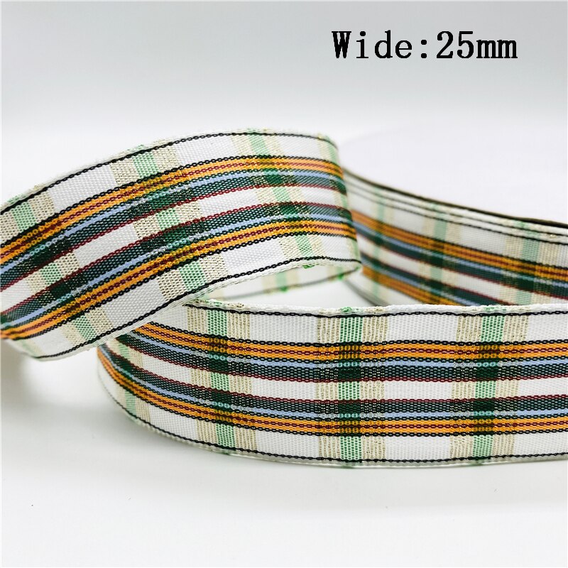 5yards/Lot 25mm Plaid Ribbon Christmas Decor Ribbon for Handmade Design Christmas Decoration DIY