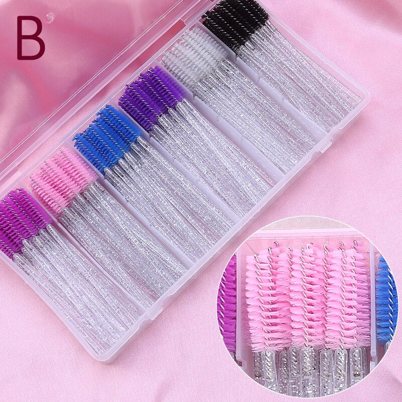 Eyelash Extension Set With Box Lashes Micro Brush Tape Glue Ring Eye Pad Disposable Mascara Applicator Eyelashes Tool