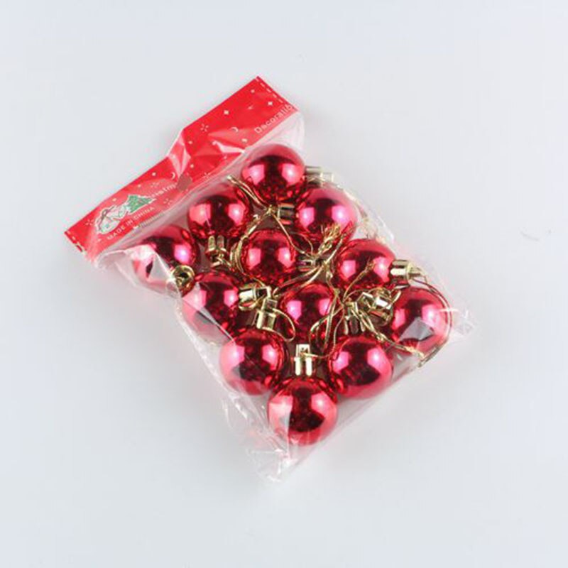 3CM Classic Fashion Plastic Christmas Ball Pendant Drop Ornaments High Quality Electroplated Bright Christmas Tree Decoration