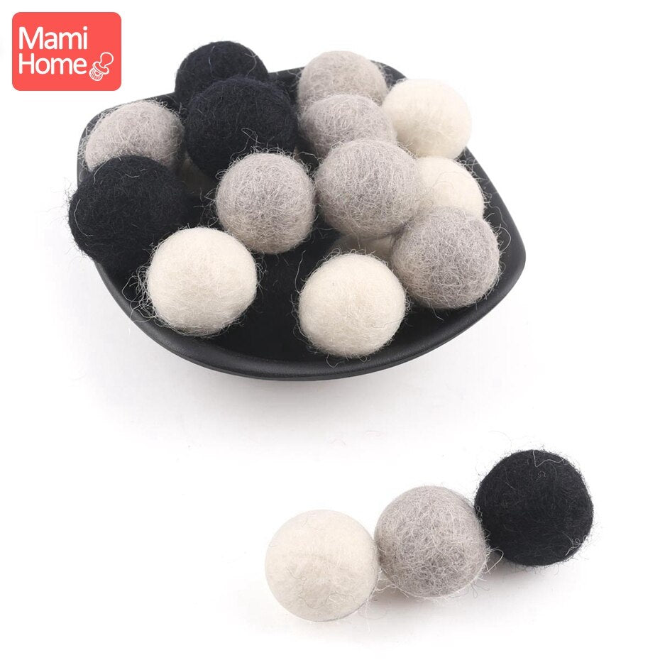 25pc Wool Balls Coloiful Beads Christmas DIY Crafts Baby Nursing Accseeories Decor Room Felt Wool Soft Making Baby Bed