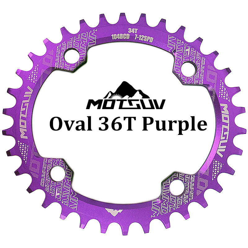 MOTSUV Bicycle Crank 104BCD 32t/34t/36t/38t Oval Chainring Narrow Wide MTB Bike Chainwheel Circle Crankset Plate Bicycle Parts