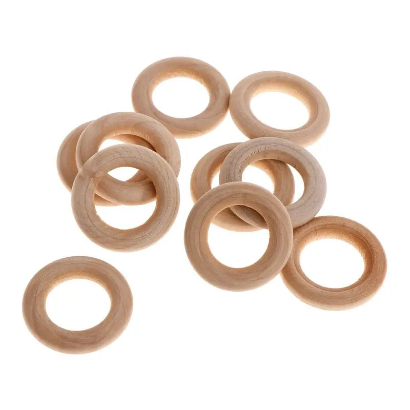 10 Pcs/Set Natural Wooden Ring Home Decoration Pet Parrot Bird Parakeet Toys Bit