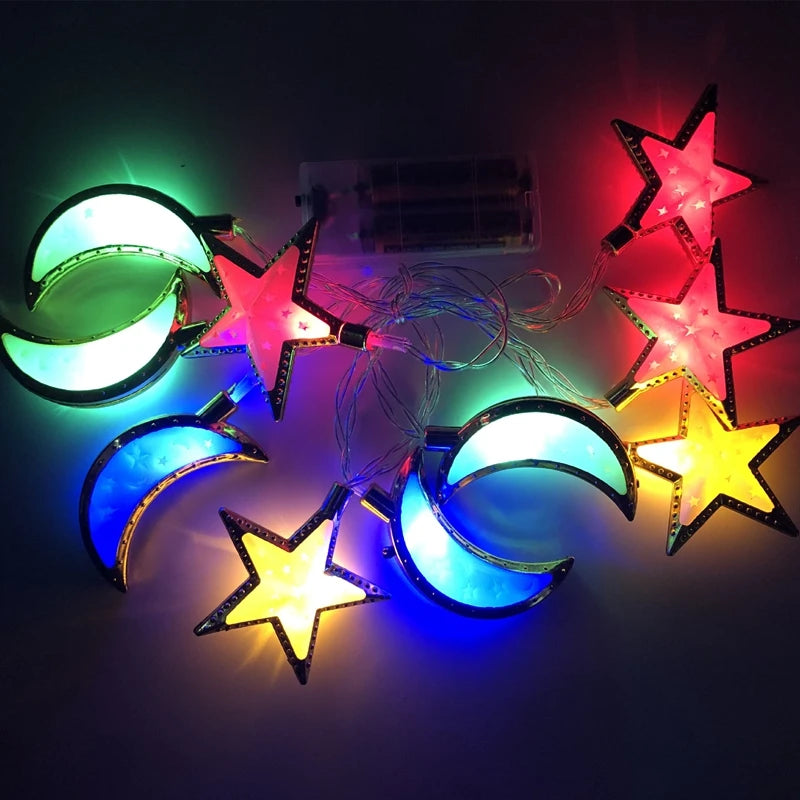 Ramadan Decoration Plastic Lantern Led String Lights Ramadan Kareem Decor Eid Mubarak Al-Fitr Eid Festival Party Supplies