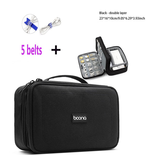 TUUTH Travel Digital Cable Storage Bag Mobile Power Organizer Bag Electronics Accessories Bag Case for Earphones