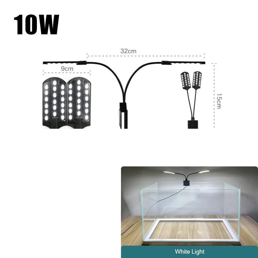 Super Slim LED Aquarium Light Lighting Plants Grow Light 5w/10w/15w Aquatic Plant Lighting Waterproof Clip-On Lamp for Fish Tank