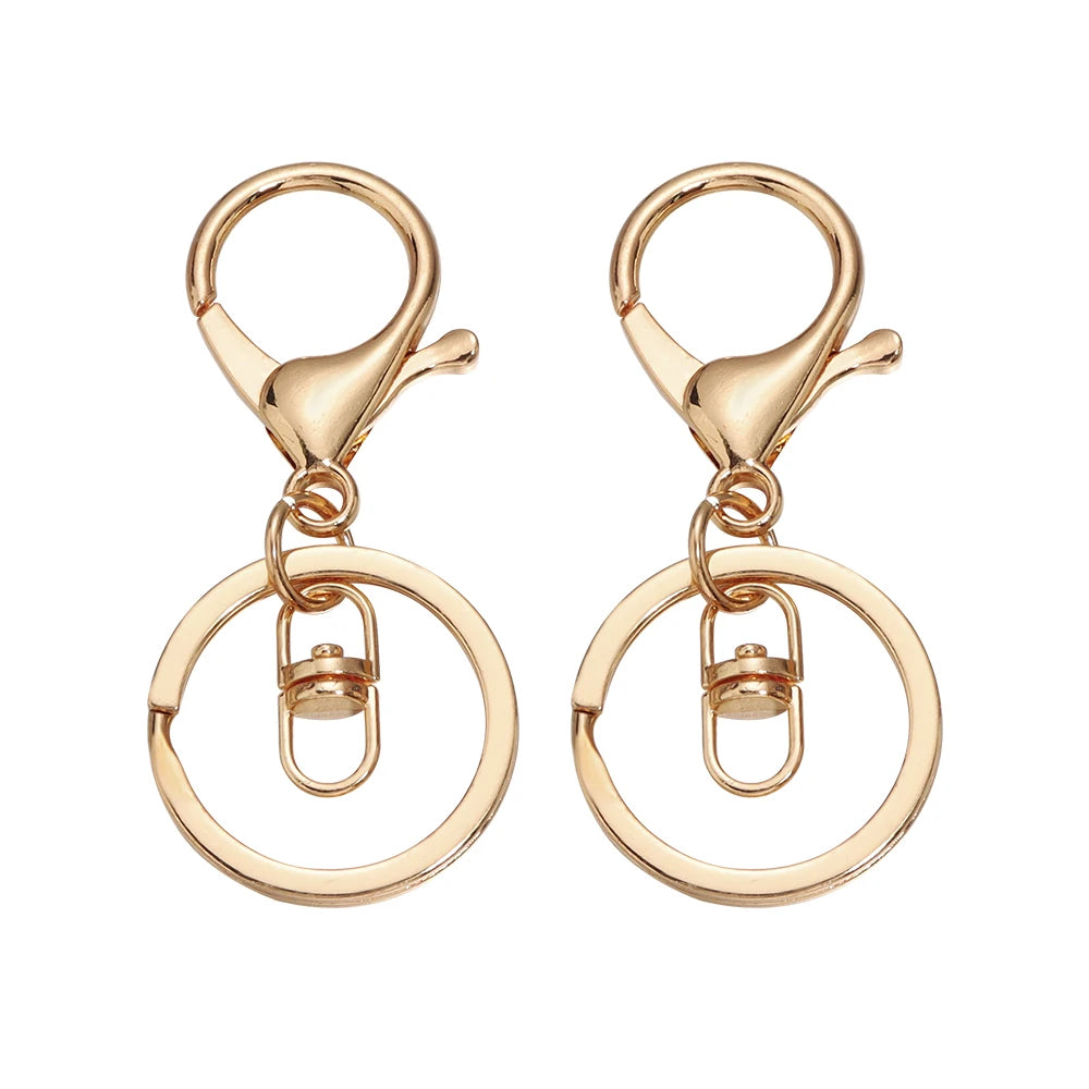 Louleur Key Chain Key Ring Keychain Bronze Rhodium Gold Color 28mm Long Round Split Keyrings DIY Jewelry Making