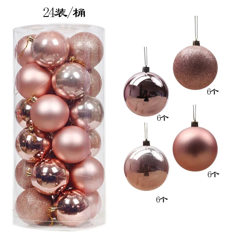 24/36pcs Christmas Balls Christmas Tree Ornament Hanging Pendent Xmas Decoration 2023 Christmas Ornaments Navidad 2024