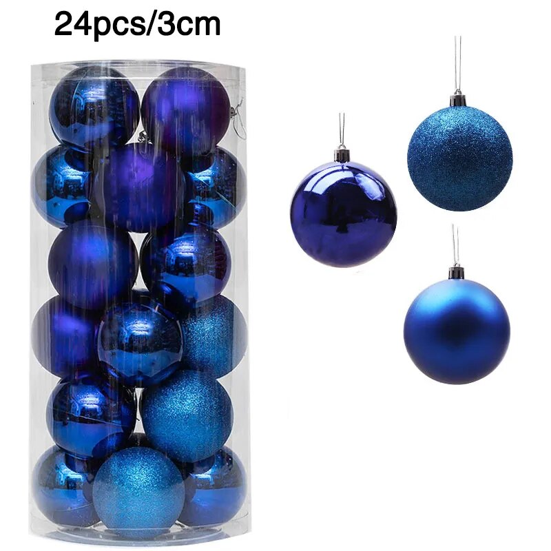 24/36pcs Christmas Balls Christmas Tree Ornament Hanging Pendent Xmas Decoration 2023 Christmas Ornaments Navidad 2024