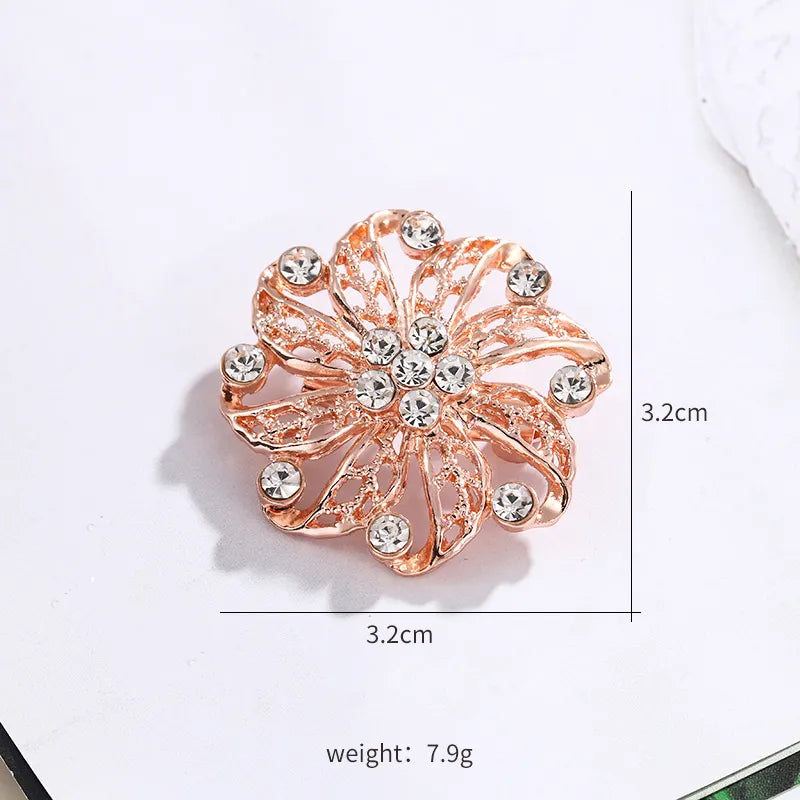 Baiduqiandu Brand Crystal Rhinestones Flower Pins and Brooches for Women Dress Party or DIY Wedding Bouquets Jewelry