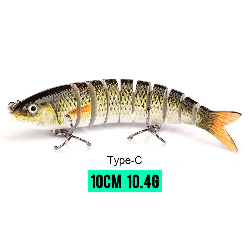 VTAVTA 10/14cm Sinking Wobblers Fishing Lures Jointed Crankbait Swimbait 8 Segment Hard Artificial Bait for Fishing Tackle Lure