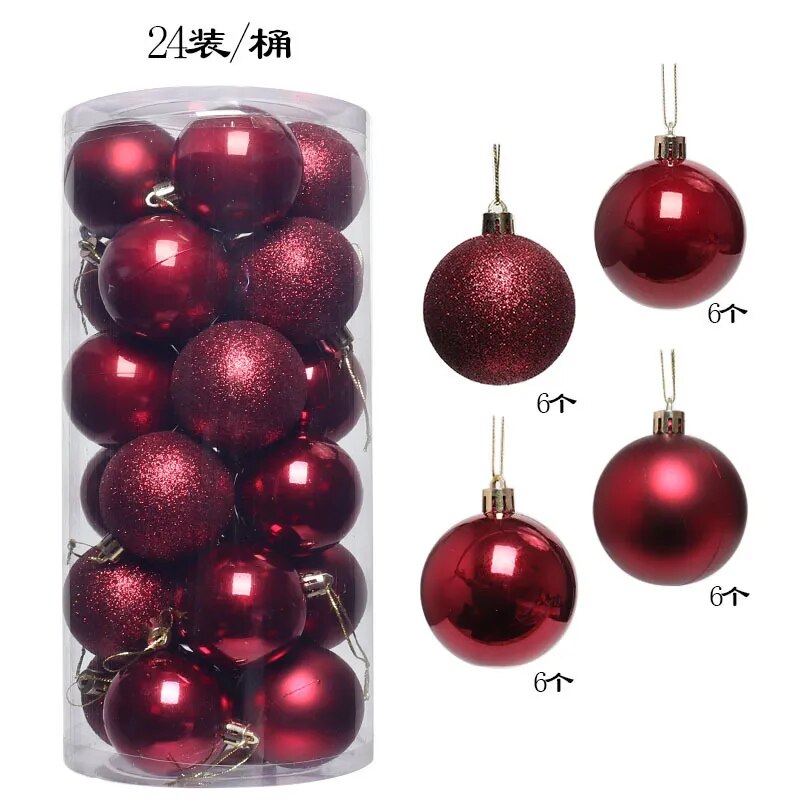 24/36pcs Christmas Balls Christmas Tree Ornament Hanging Pendent Xmas Decoration 2023 Christmas Ornaments Navidad 2024