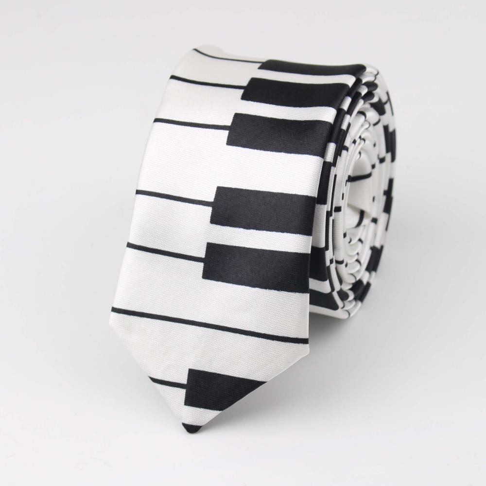 Men's Fashion Neckties Helloween Festival Christmas Tie Soft Designer Character Necktie Music Score Piano Guitar