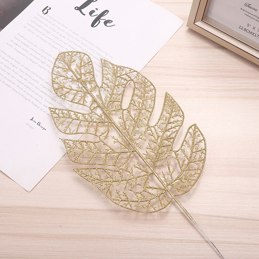 DIY Xmas Tree Garland Hanging Decor Christmas Tree Decor Christmas Hollow Christmas Glitter Tree Branches Simulated Leaves